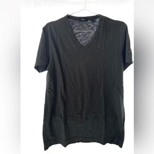 Theory | Men’s V-neck Tee | 100% Cotton | Dark Gray | Medium